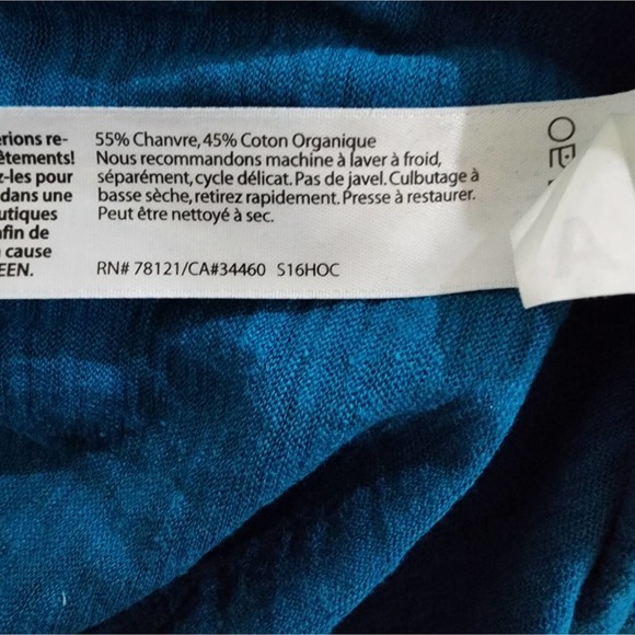 Eileen Fisher teal midi comfort stretch boho dress with pockets size MP PETITE - Picture 5 of 6